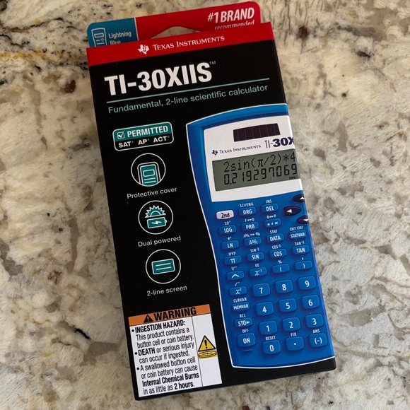Texas Instruments TI-30XIIS Scientific Calculator Fundamental, 2 Line, Blue - Picture 1 of 12